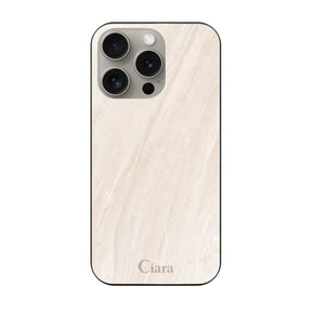 iPhone15Pro ガラス 強化ガラスケース マーブル ベージュ