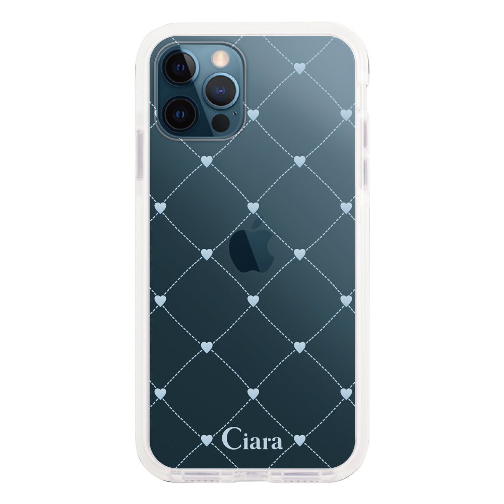 iPhone13miniケース】 クッションバンパー HEART QUILTING(ハート