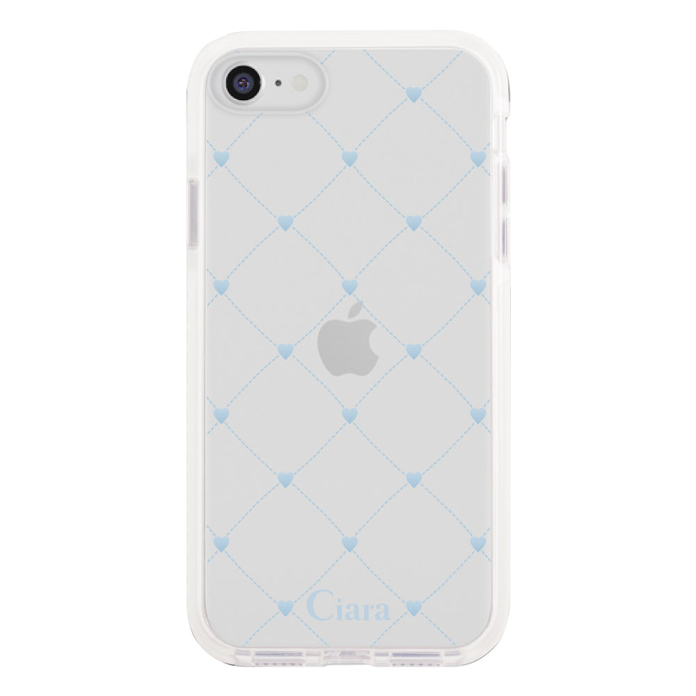 iPhone7/8/SE2/SE3ケース】 クッションバンパー HEART QUILTING(ハート