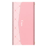 iPhone15ケース 手帳型カード収納レザーケース ハートキルティング ピンク