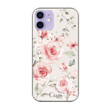 iPhone12/12Pro ガラス 強化ガラスケース スプリンクルフラワー ピンク