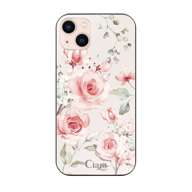 iPhoneケース ガラス 強化ガラスケース スプリンクルフラワー