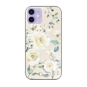 iPhone12/12Pro ガラス 強化ガラスケース スプリンクルフラワー イエロー