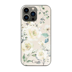 iPhone13Pro ガラス 強化ガラスケース スプリンクルフラワー イエロー