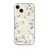 iPhone14 ガラス 強化ガラスケース スプリンクルフラワー イエロー