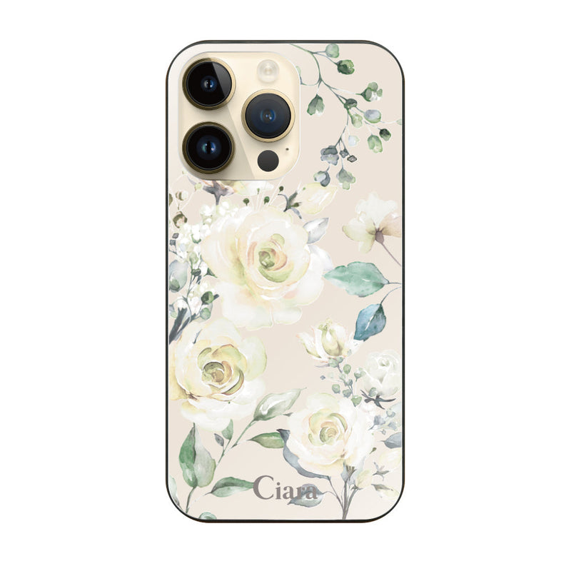 iPhoneケース ガラス 強化ガラスケース スプリンクルフラワー