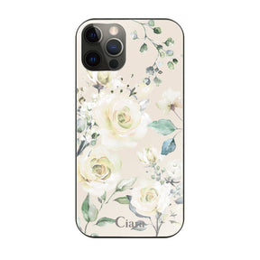 iPhoneX/XS ガラス 強化ガラスケース スプリンクルフラワー イエロー
