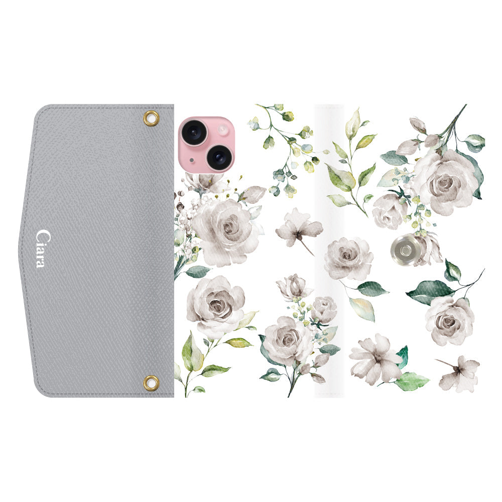 iPhone15ケース】 手帳型 SPRINKLE FLOWER(スプリンクルフラワー 