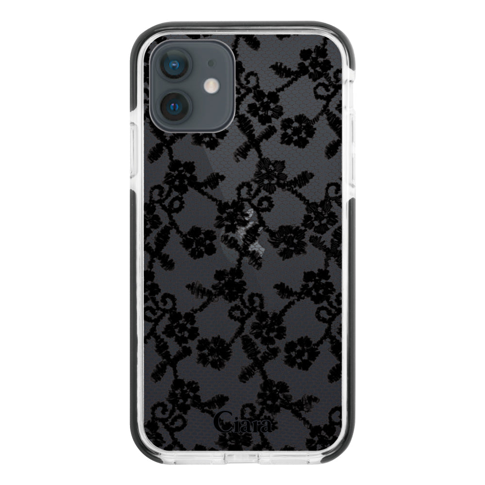 iPhoneケース】 クッションバンパー FABRIC SMALL FLOWER LACE 