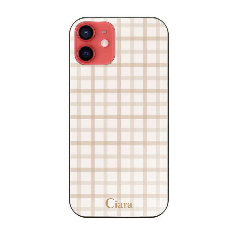 iPhoneケース ガラス 強化ガラスケース ブロックチェック