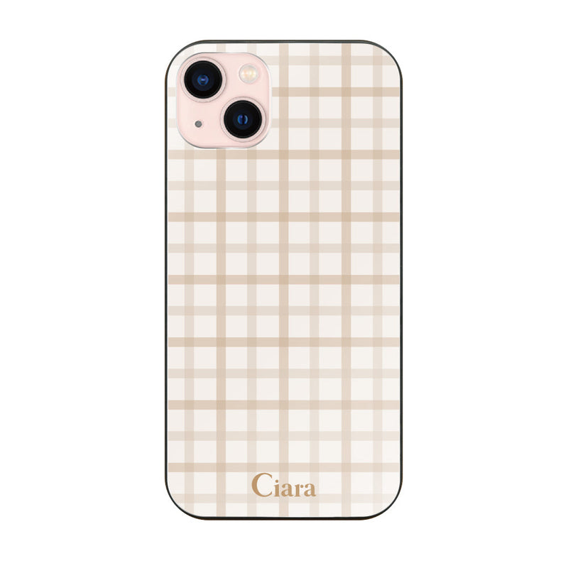 iPhoneケース ガラス 強化ガラスケース ブロックチェック
