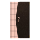 iPhone15ケース 手帳型カード収納レザーケース グラフチェック ママレード