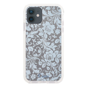 iPhoneケース クッションバンパー 耐衝撃クリアケース ヴィンテージフラワー
