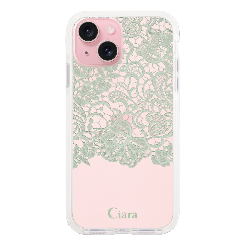 iPhoneケース】 クッションバンパー FABRIC COLOR LACE(ファブリック