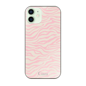 iPhone12mini ガラス 強化ガラスケース タイガー ピンク