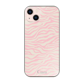 iPhone13 ガラス 強化ガラスケース タイガー ピンク