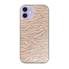 iPhone12/12Pro ガラス 強化ガラスケース タイガー ベージュ