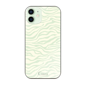 iPhone12mini ガラス 強化ガラスケース タイガー グリーン