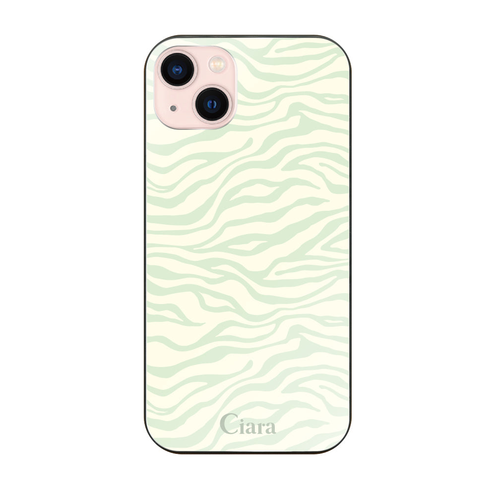 iPhone13 ガラス 強化ガラスケース タイガー グリーン