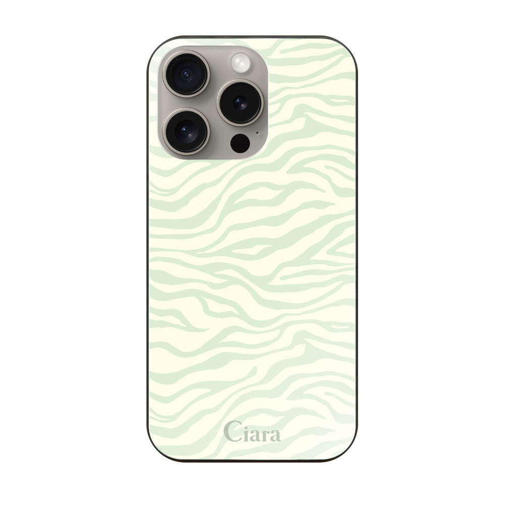 iPhone15Pro ガラス 強化ガラスケース タイガー グリーン