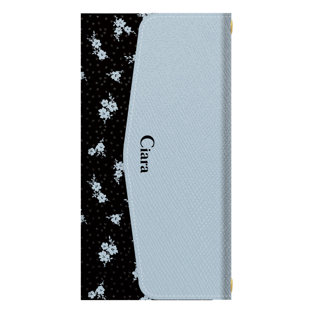 OPPOA545Gケース  手帳型カード収納レザーケース ドットフラワー