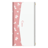 iPhone15ケース 手帳型カード収納レザーケース ドットフラワー ピンク