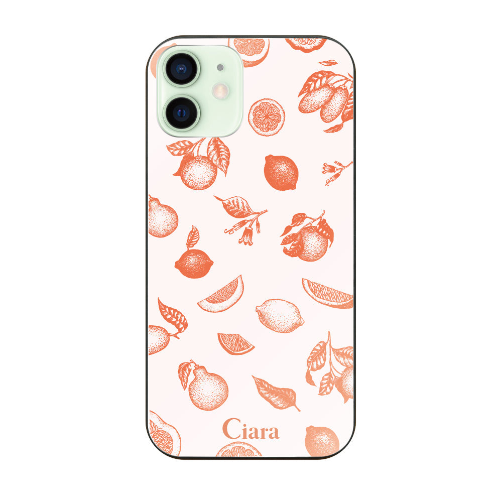 iPhoneケース ガラス 強化ガラスケース ロマンティックレモン