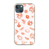 iPhone13mini ガラス 強化ガラスケース ロマンティックレモン オレンジ