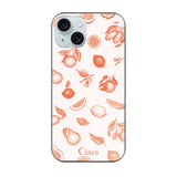 iPhone15Plus ガラス 強化ガラスケース ロマンティックレモン オレンジ