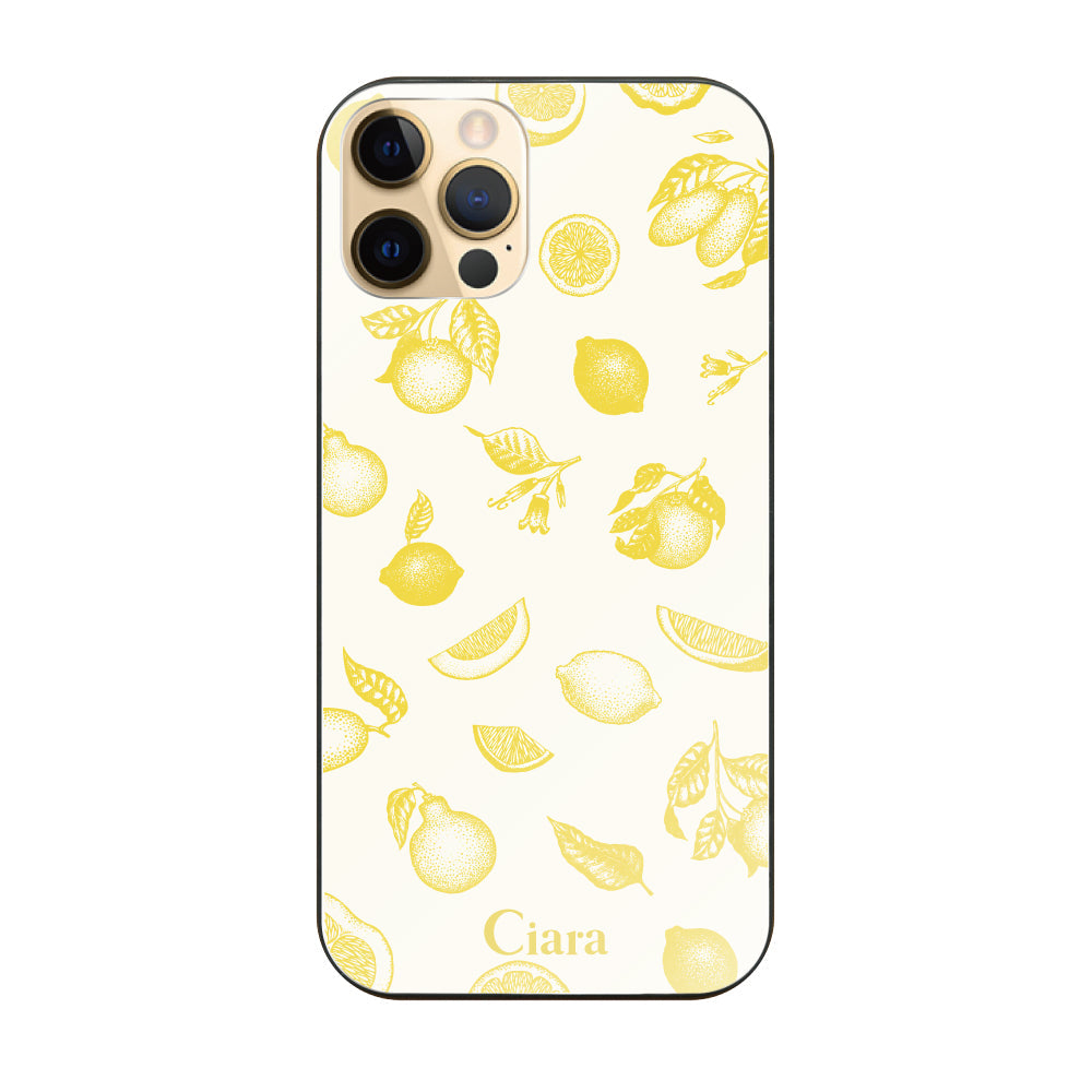 iPhoneケース ガラス 強化ガラスケース ロマンティックレモン