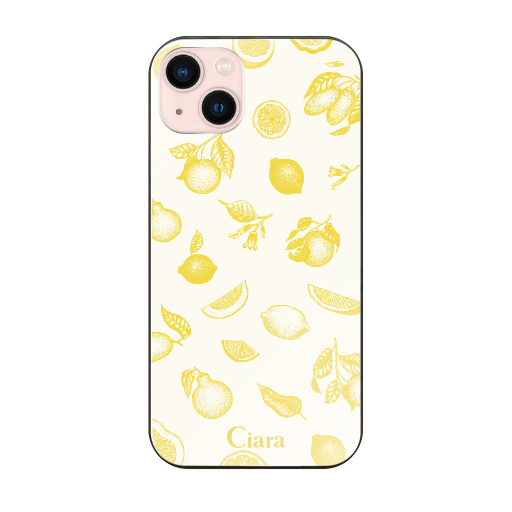 iPhoneケース ガラス 強化ガラスケース ロマンティックレモン
