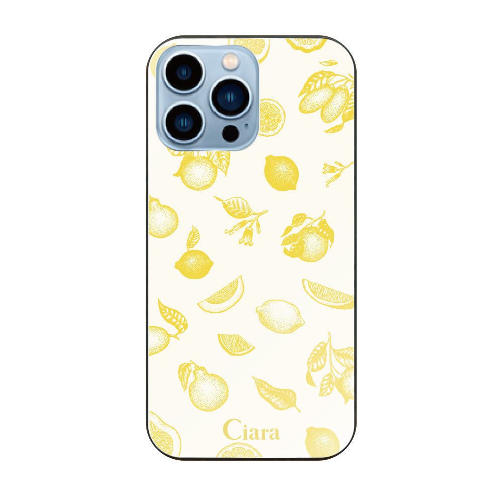 iPhoneケース ガラス 強化ガラスケース ロマンティックレモン