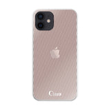 iPhoneXR ハイブリッド クリアケース シアーストライプ ベージュ