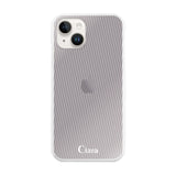 iPhone14 ハイブリッド クリアケース シアーストライプ パープル