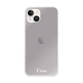 iPhone14 ハイブリッド クリアケース シアーストライプ パープル