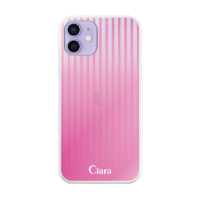 iPhoneケース ハイブリッド クリアケース グラデーションストライプ