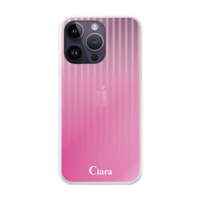 iPhoneケース ハイブリッド クリアケース グラデーションストライプ