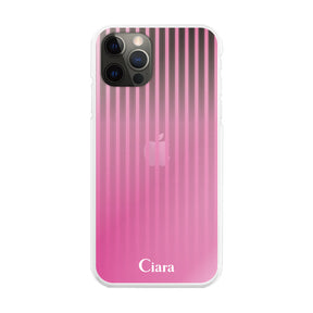 iPhoneケース ハイブリッド クリアケース グラデーションストライプ