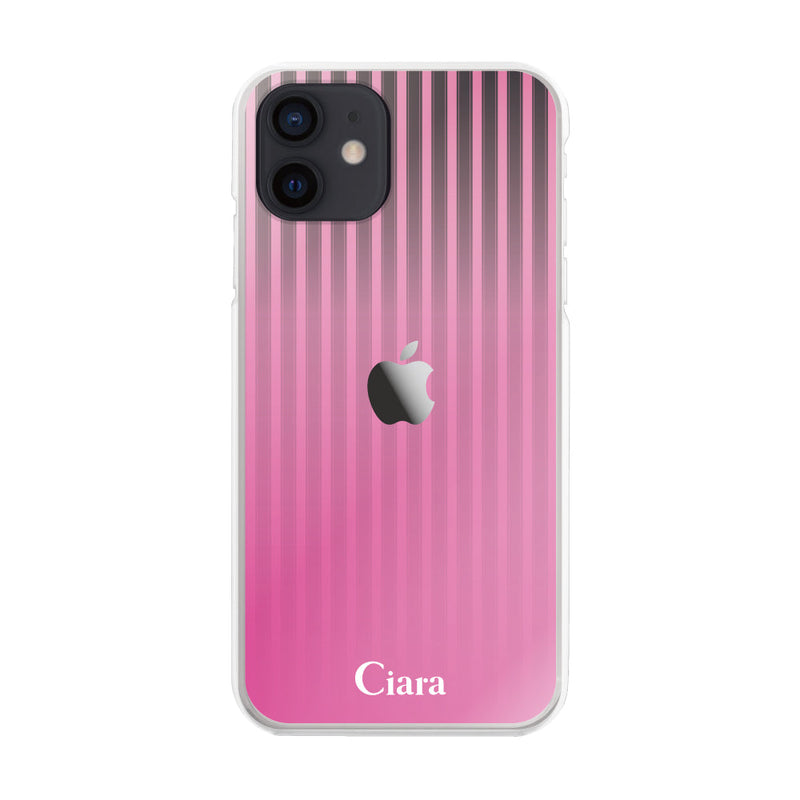 iPhoneケース ハイブリッド クリアケース グラデーションストライプ