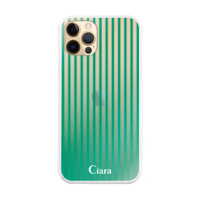 iPhoneケース ハイブリッド クリアケース グラデーションストライプ