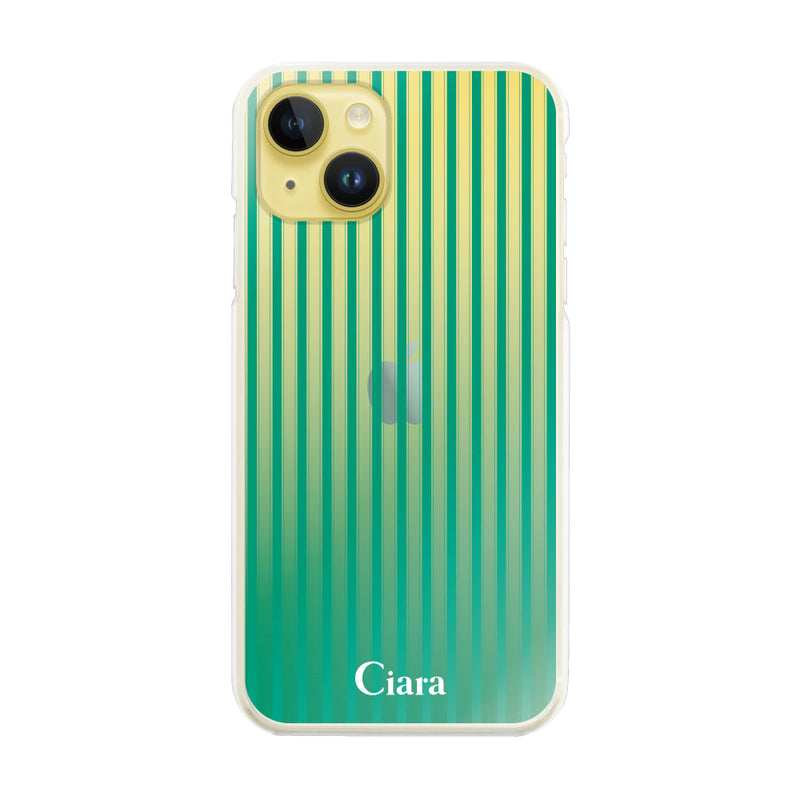 iPhoneケース ハイブリッド クリアケース グラデーションストライプ