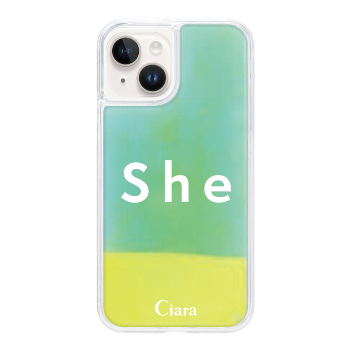 おしゃれなiPhoneケース ネオンサンド オイルケース シー