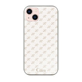 iPhone13 ガラス 強化ガラスケース シアラモノグラムパターン ベージュ