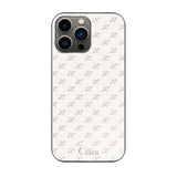 iPhone13Pro ガラス 強化ガラスケース シアラモノグラムパターン ベージュ