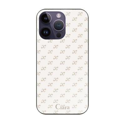 iPhoneケース ガラス 強化ガラスケース シアラモノグラムパターン