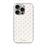 iPhone15Pro ガラス 強化ガラスケース シアラモノグラムパターン ベージュ