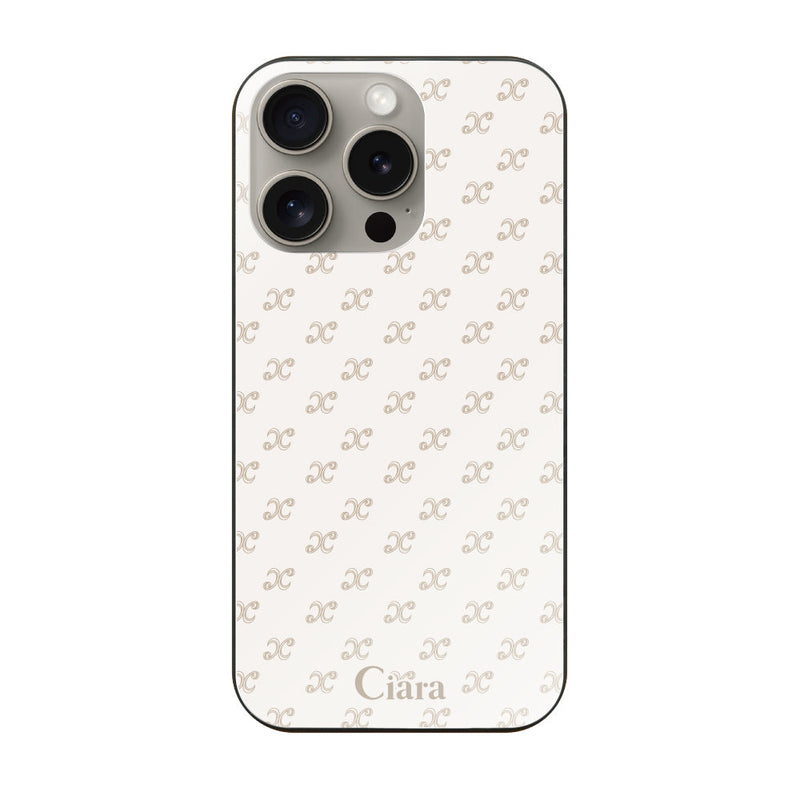 iPhoneケース ガラス 強化ガラスケース シアラモノグラムパターン