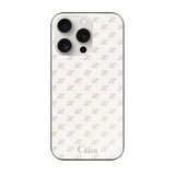 iPhone15ProMax ガラス 強化ガラスケース シアラモノグラムパターン ベージュ