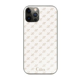 iPhoneX/XS ガラス 強化ガラスケース シアラモノグラムパターン ベージュ