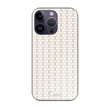 iPhone14ProMax ガラス 強化ガラスケース シアラマカダムパターン ベージュ